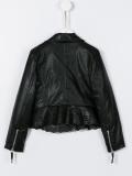 scalloped hem biker jacket