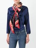 scalloped print triangular scarf