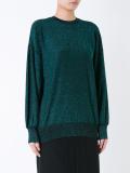 glitter effect cuff sleeve sweatshirt