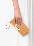 gold-tone hardware clutch
