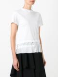 pleated sheer detailing T-shirt