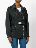 leather collar jacket