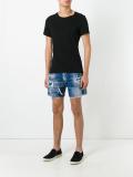 distressed wide leg shorts