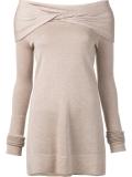 twisted off-the-shoulder jumper
