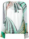 geometric print blouse