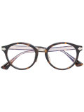 embossed titanium round glasses