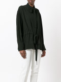 pussy bow placket blouse