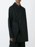 raw edge wrap coat