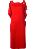 lateral flounces straight cut dress