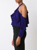 ruffled cold shoulder blouse 