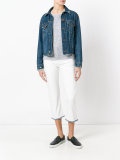 cropped jeans with contrast hem