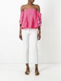 taffeta embroidered corset top