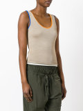 contrast trim knitted vest