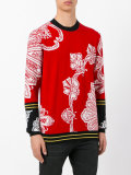 color block patterned sweater
