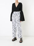 accent printed palazzo pants