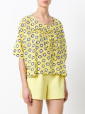 printed ruffle blouse 