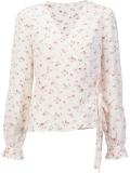 floral print wrap blouse