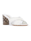 snakeskin effect heeled sandals