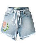 embroidered flower shorts