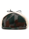 shearling detail patterned cap