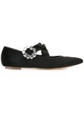 crossover buckled ballerinas
