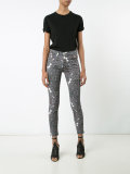 abstract print skinny jeans