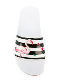 striped flamingo flip flops 