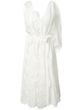 asymmetric appliqué flower dress 