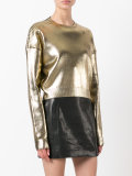 coated metallic cropped jumper