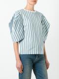 oversized sleeves striped blouse