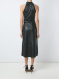 leather midi dress