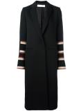 striped sleeve coat