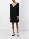 sheer panel longsleeved dress