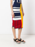 patchwork print midi skirt 
