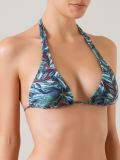foliage print triangle bikini top