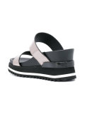metallic straps platform sandals