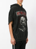 skeleton print shortsleeved hoodie
