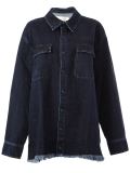 denim frayed shirt jacket