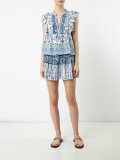 Sleeveless Ruffled Tank w Tassel