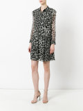 ruffle detail animal print dress