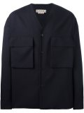 raw edge v-neck shirt