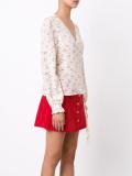floral print wrap blouse