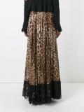 leopard print pleated skirt