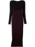 striped fitted long dress