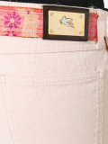 lateral strap cropped jeans