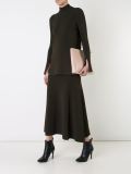 crepe knit rib flared skirt