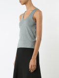 sleeveless back slit top