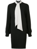 neck tie shift dress