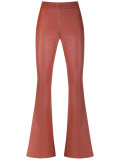 leather flared trousers