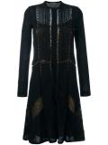 sheer lace panel knee length dress